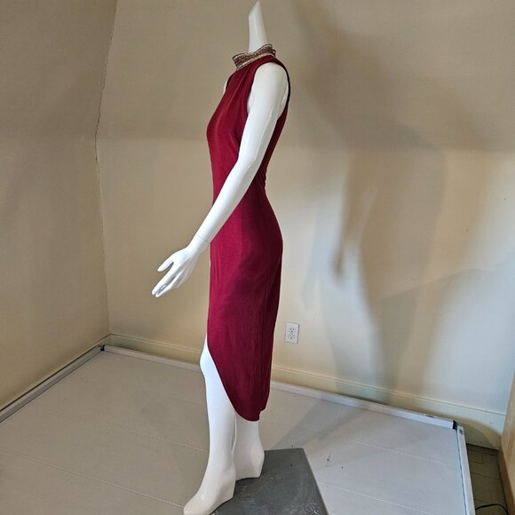 Bebe beautiful red sequined collar dress size S - Picture 2 of 8